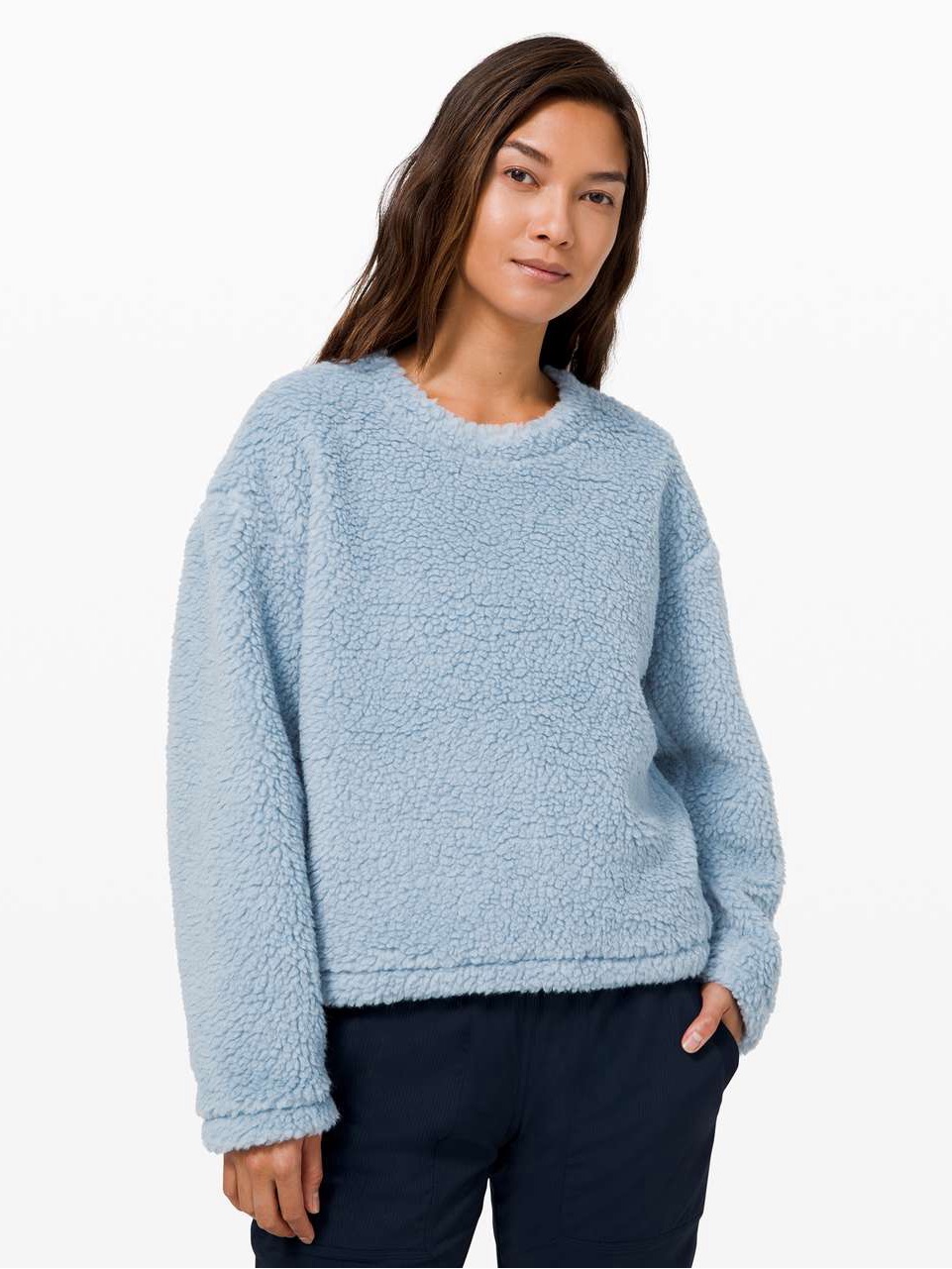 Lululemon Light Blue Wool Whenever Sherpa Sweater